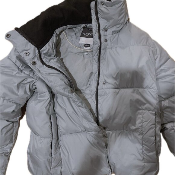 Roxy Snowboard Jacket Women Winter Rebel Blue Dove Grey Waterproof Ski Coat - Picture 4 of 5